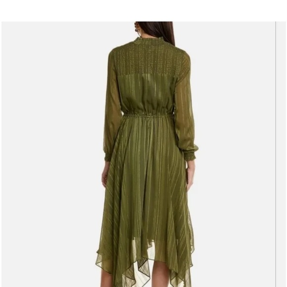 NANETTE NANETTE LEPORE
Smocked Handkerchief Hem Midi Olive Green Dress - Picture 9 of 9